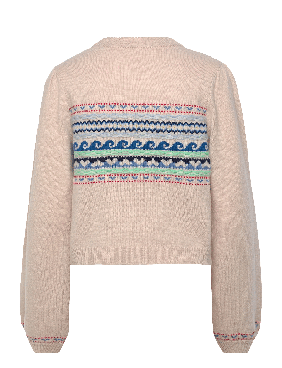 nué notes - Vienna Crewneck - pullover - 936 egret multi knit - 2