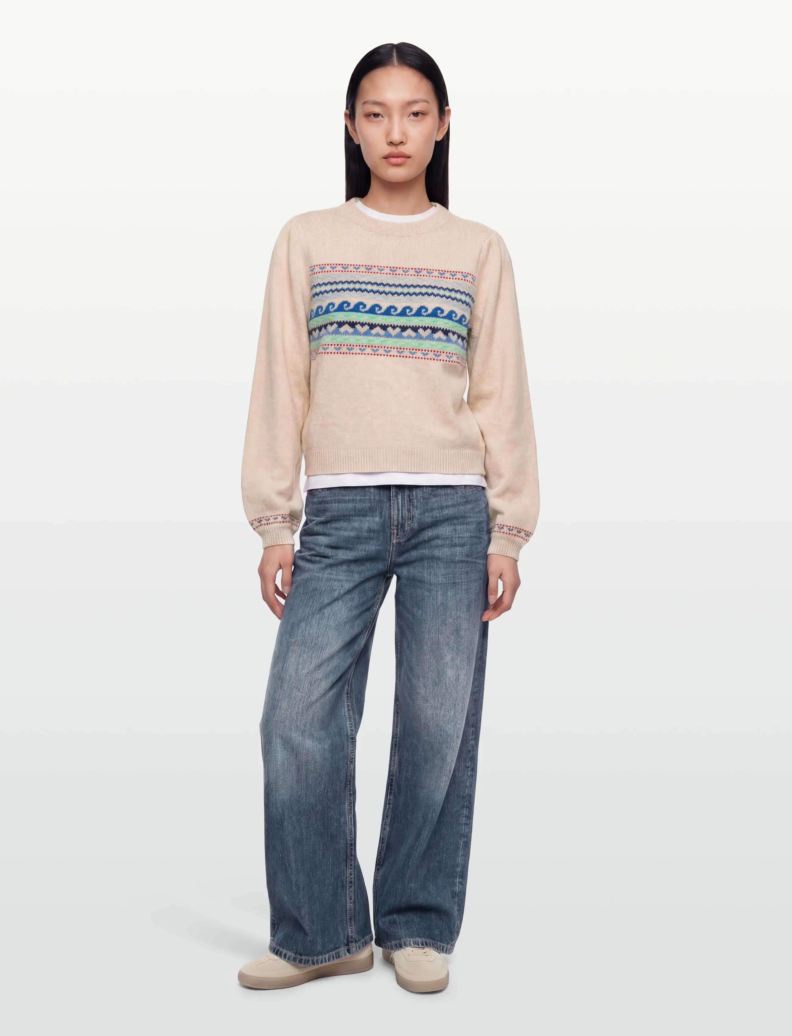 nué notes - Vienna Crewneck - trøjer - 936 egret multi knit - 0