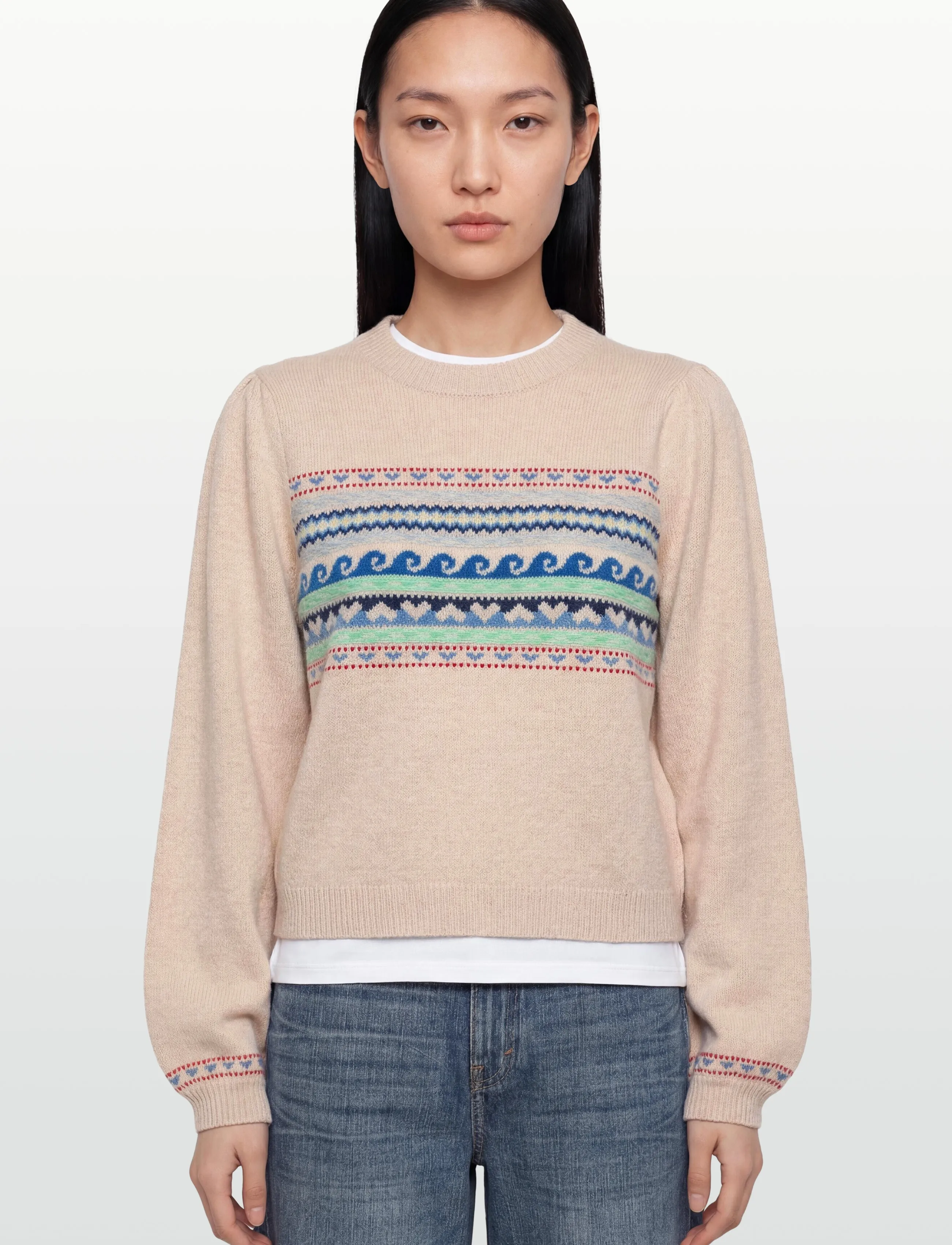 nué notes - Vienna Crewneck - trøjer - 936 egret multi knit - 3