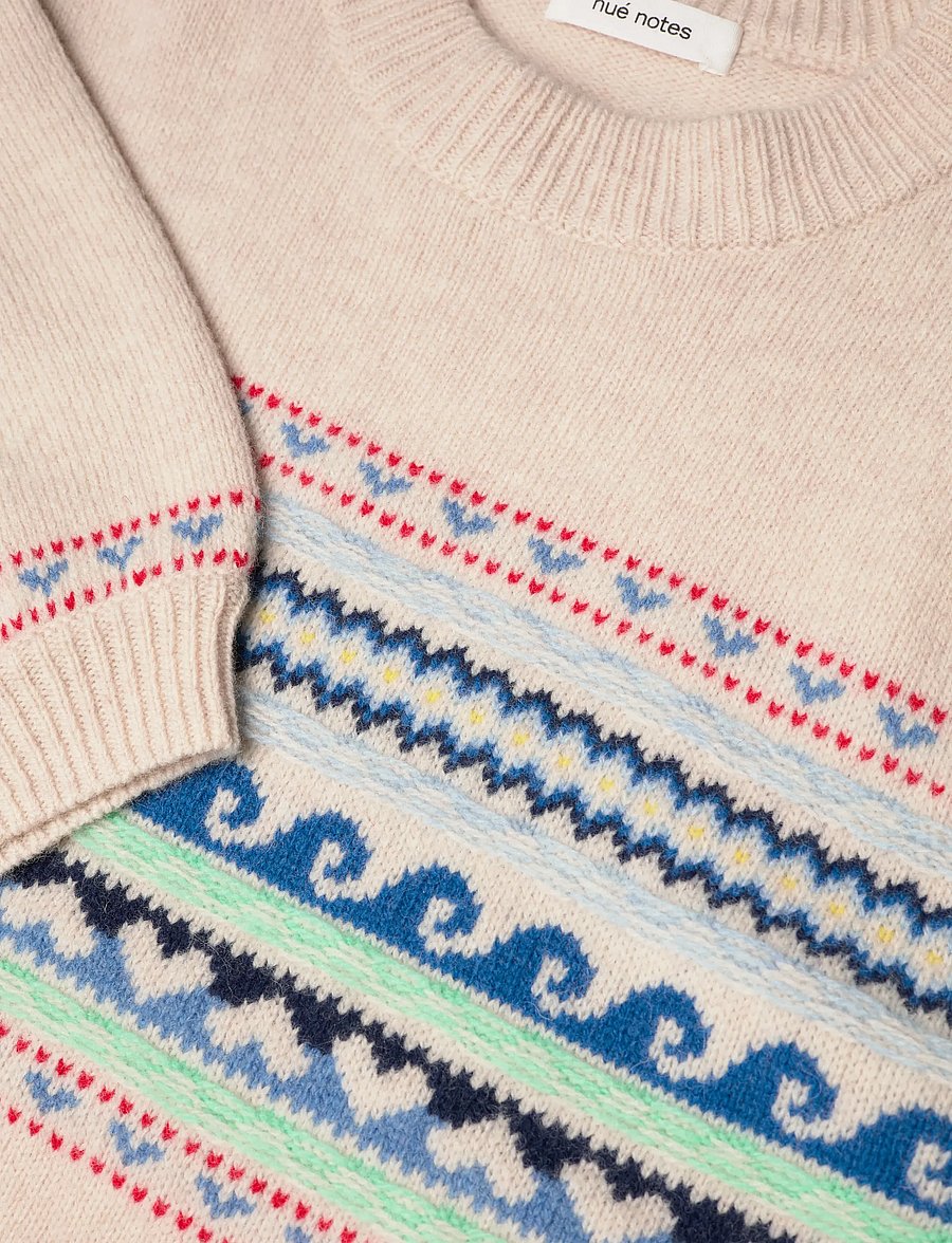 nué notes - Vienna Crewneck - pullover - 936 egret multi knit - 5