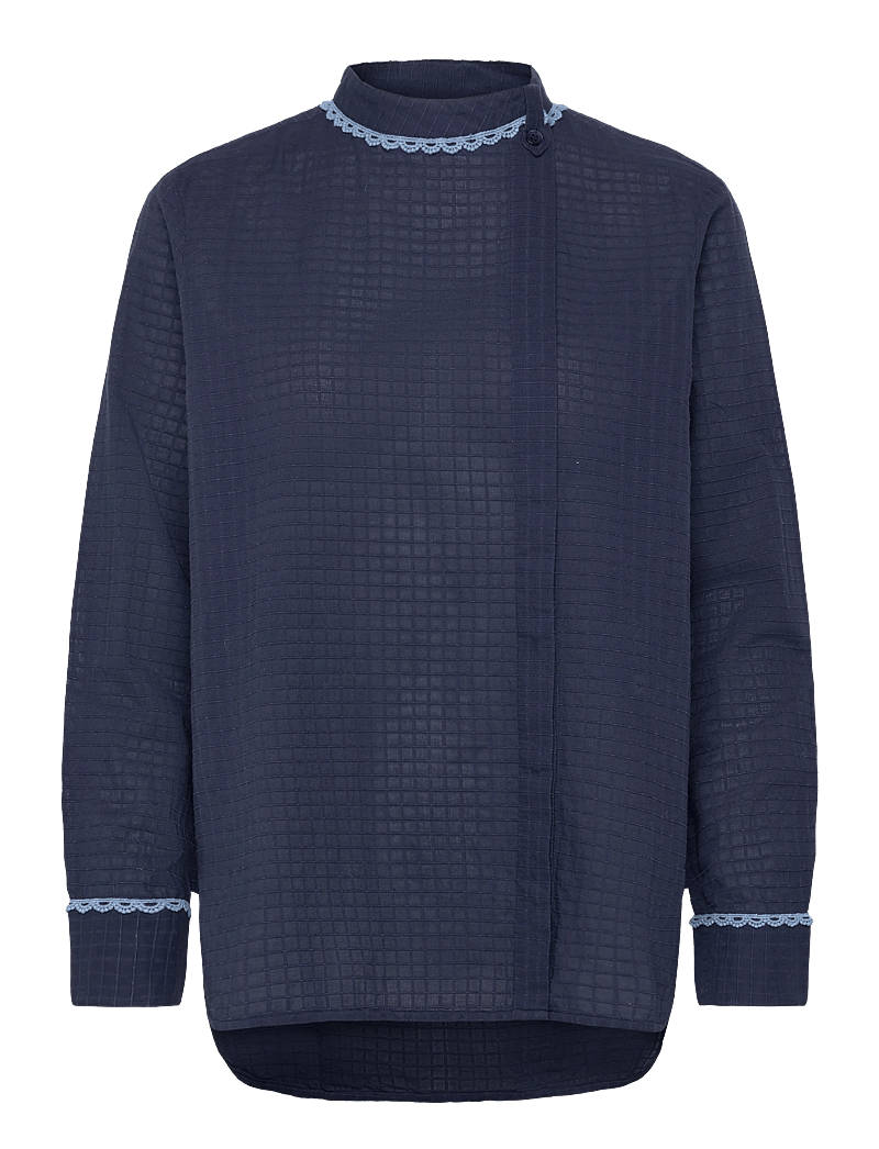 nué notes - Maroussi Shirt - långärmade skjortor - 461 peacoat - 0