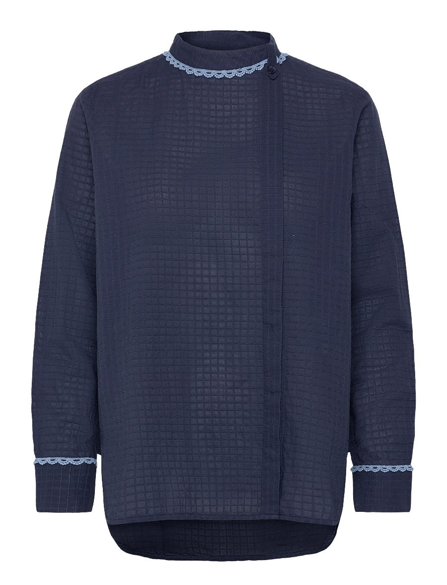 nué notes - Maroussi Shirt - langärmlige hemden - 461 peacoat - 0