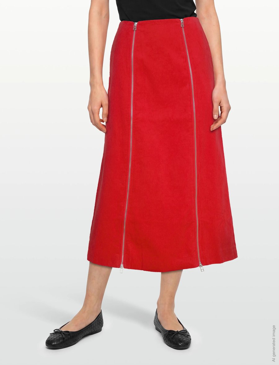 nué notes - Laurel Skirt - midi-röcke - 378 high risk red - 3