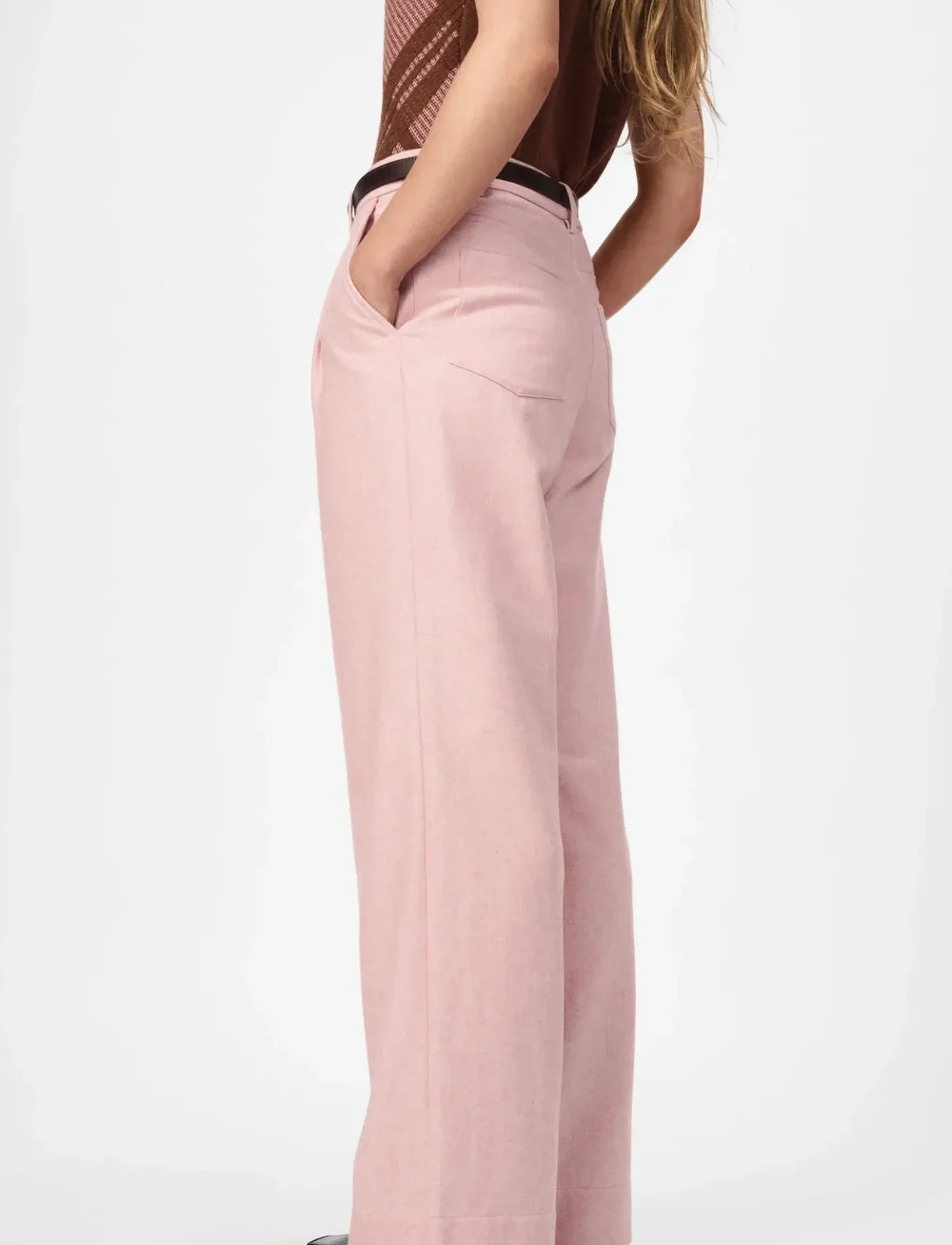 nué notes - Russell Pants - bukser med brede ben - 176 blush melange - 2