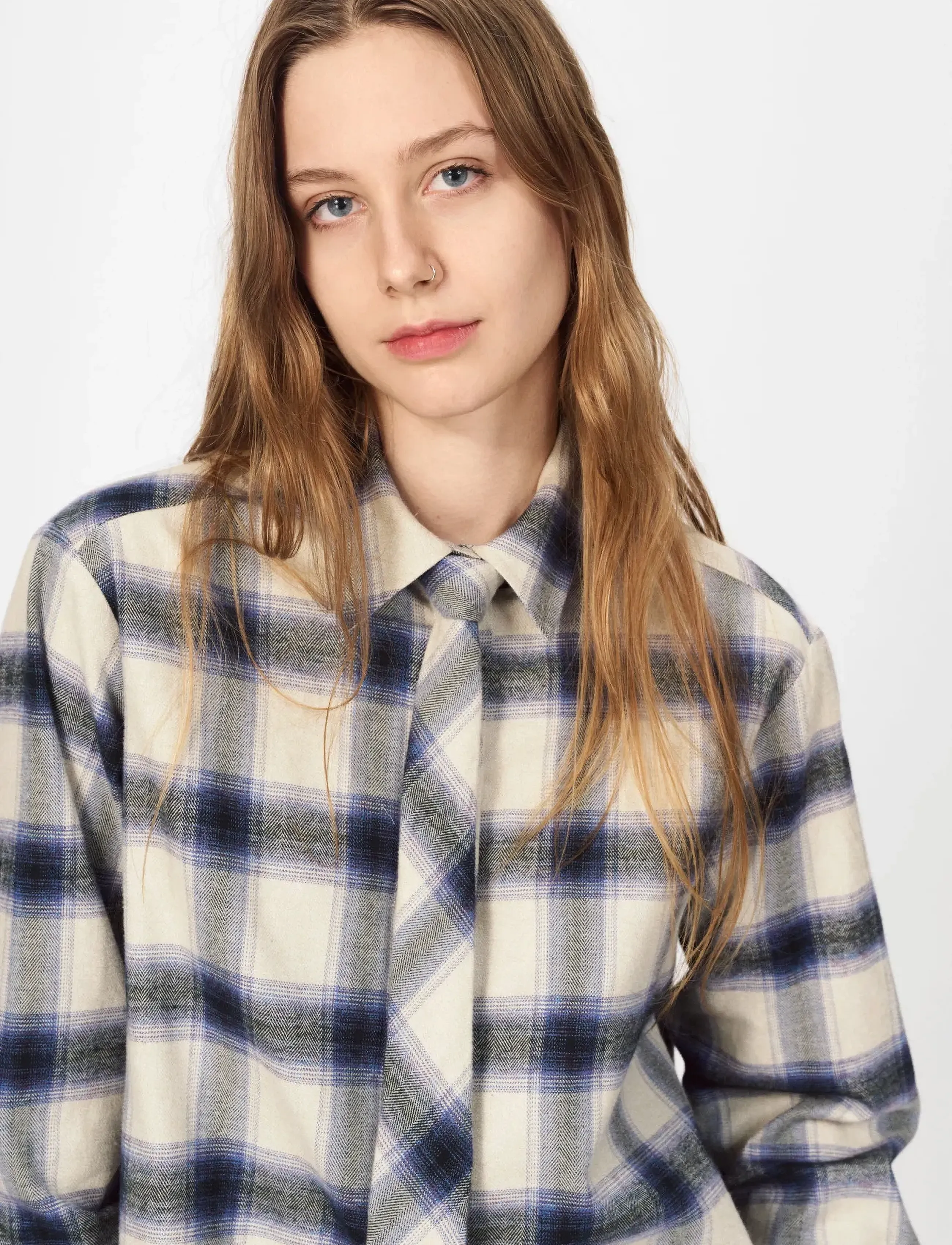 nué notes - Montreal Shirt - long-sleeved shirts - 969 navy multi check - 2