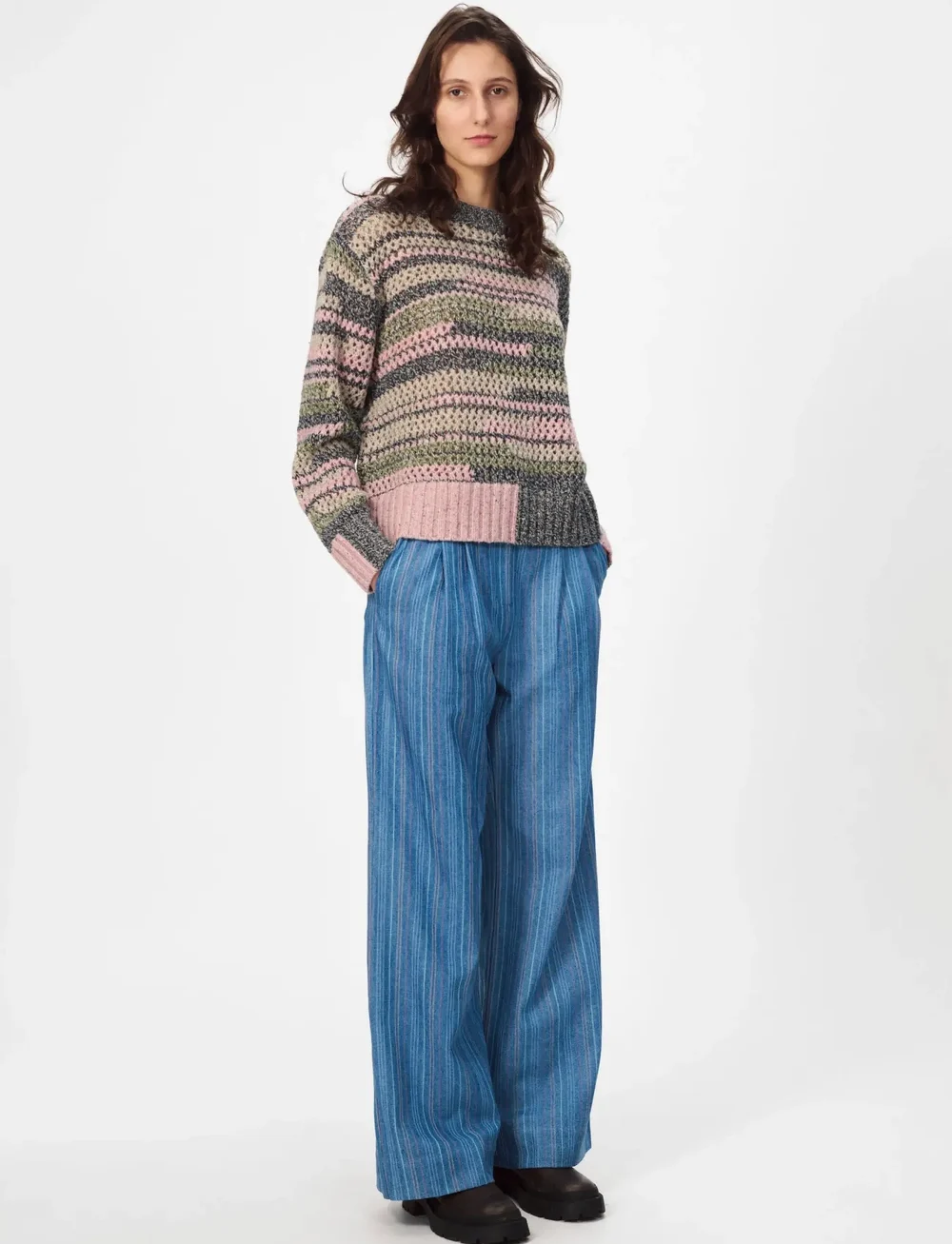 nué notes - Mostar Crewneck - striktrøjer - 970 multi melange - 3