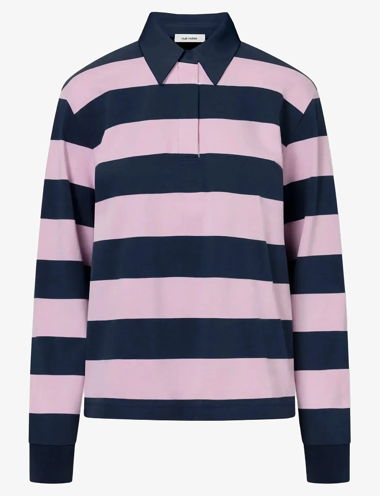 nué notes - Bratislava Poloshirt - polo shirts - 967 navy pink stripe - 0