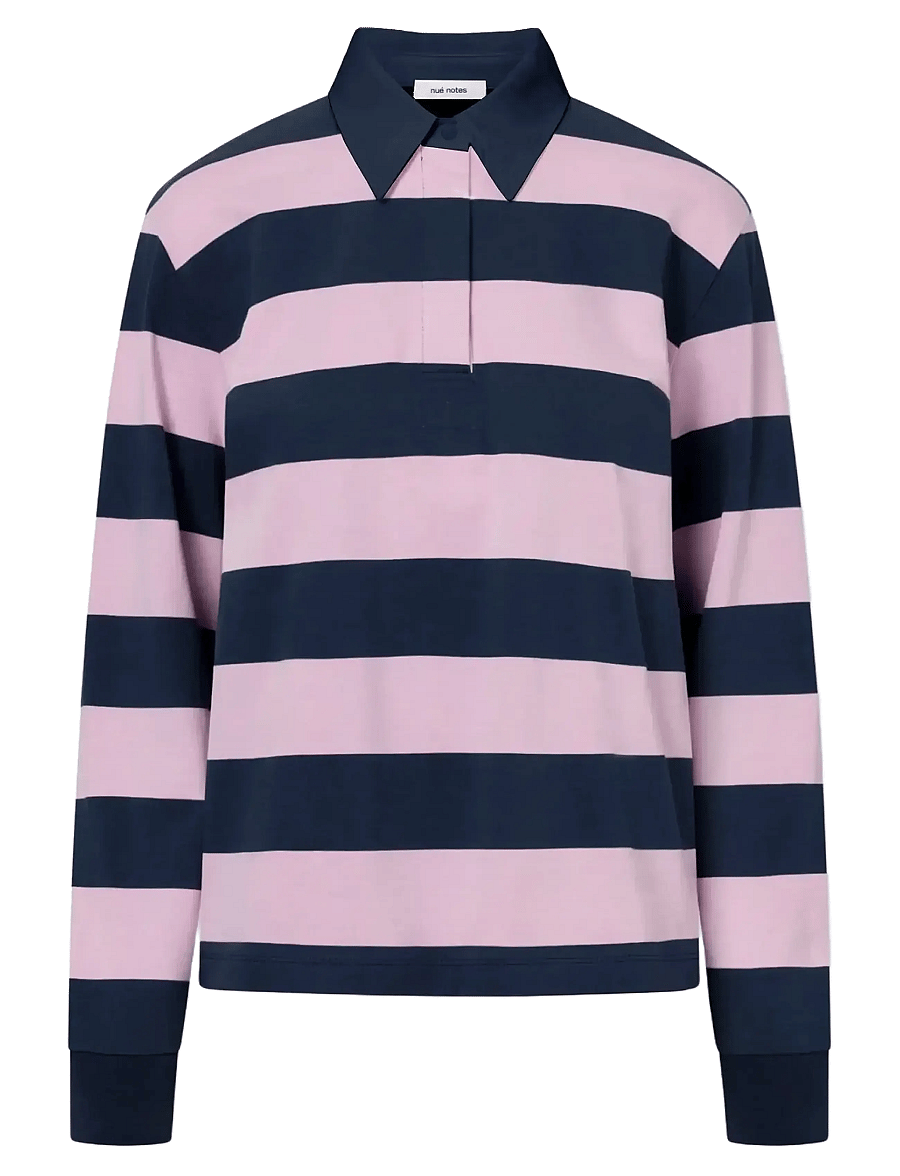 nué notes - Bratislava Poloshirt - poloshirts - 967 navy pink stripe - 0