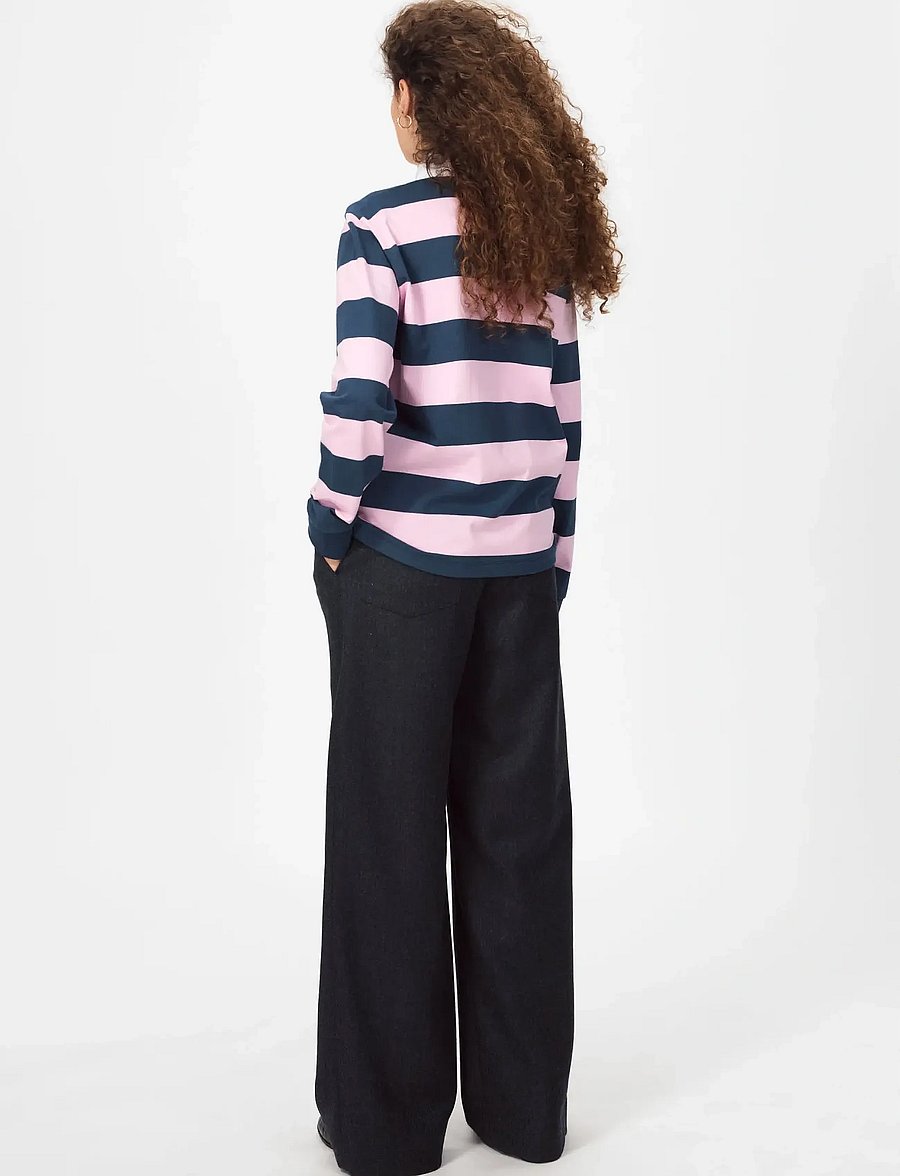 nué notes - Bratislava Poloshirt - poloshirts - 967 navy pink stripe - 1