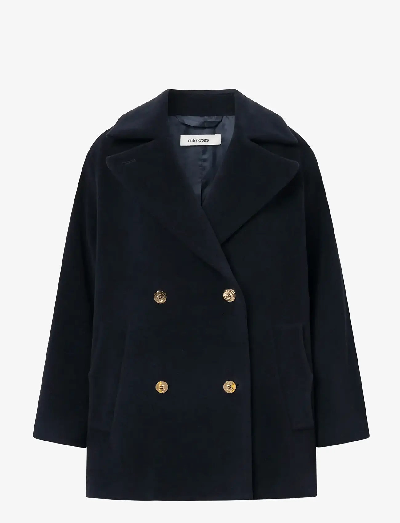 nué notes - Belfast Coat - uldjakker - 499 navy - 1