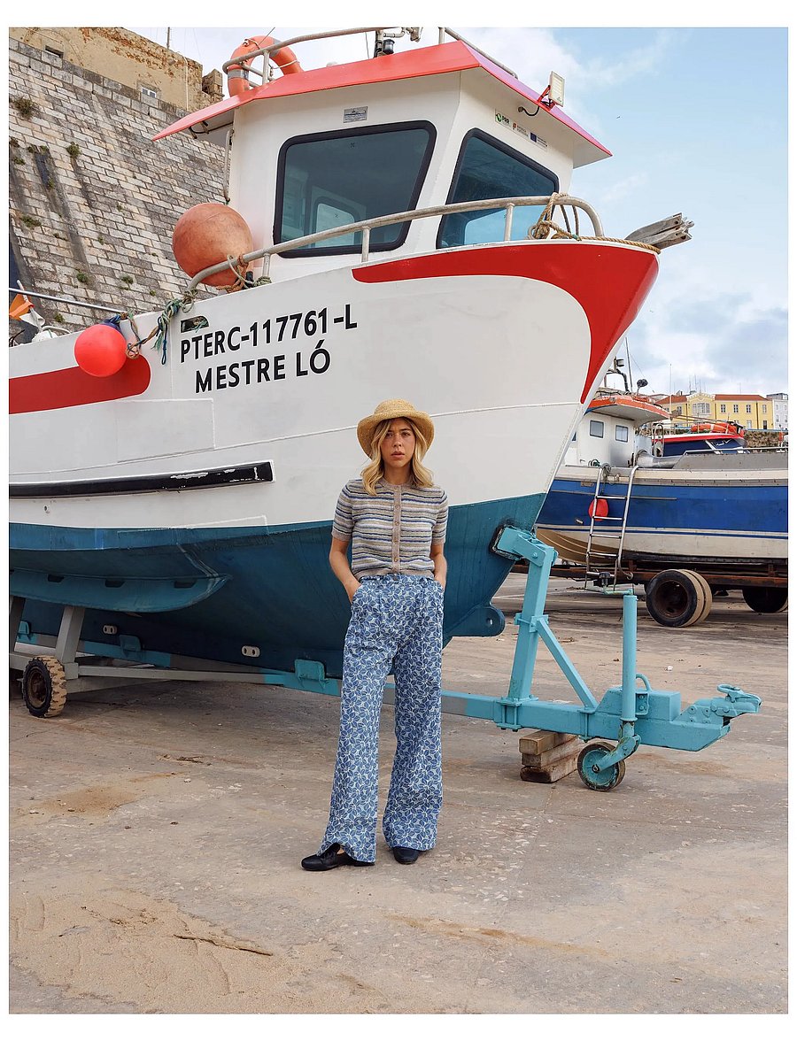 nué notes - Russel Pant - straight leg trousers - 406 denim blue - 0