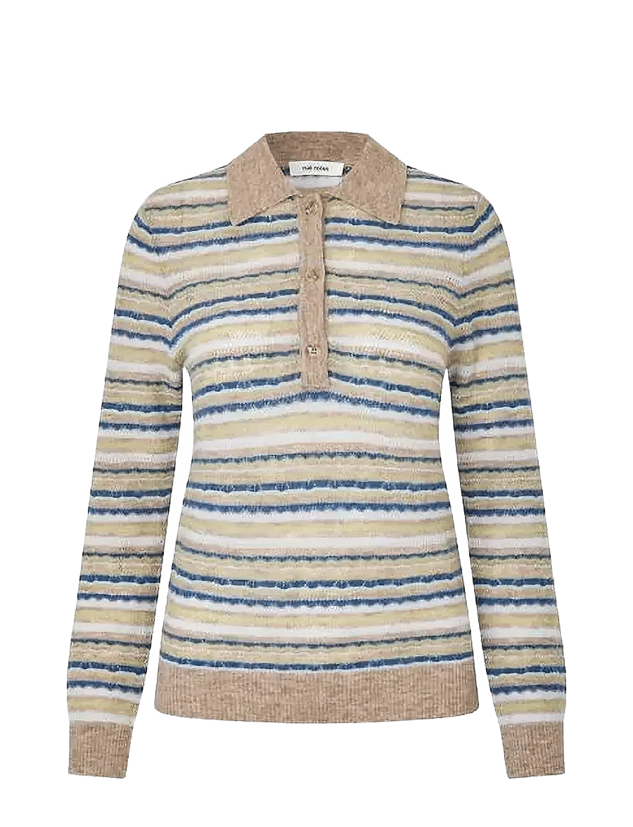 nué notes - Falkirk Poloshirt - striktrøjer - 972 denim stripe - 1