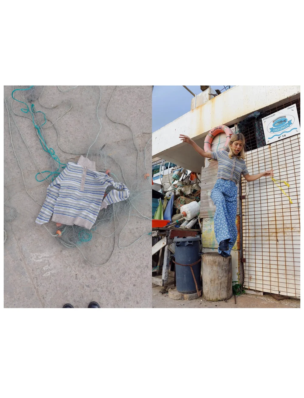 nué notes - Falkirk Poloshirt - jumpers - 972 denim stripe - 3