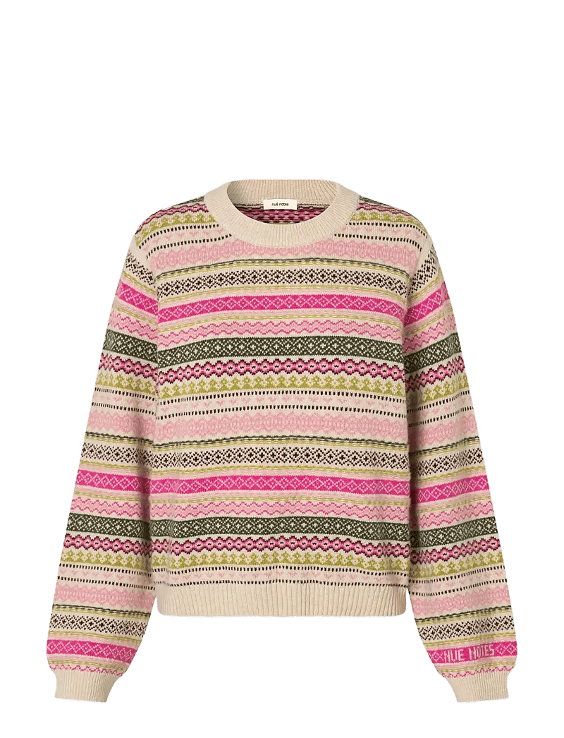 nué notes - Merida Crewneck - striktrøjer - 978 pink multi knit - 0