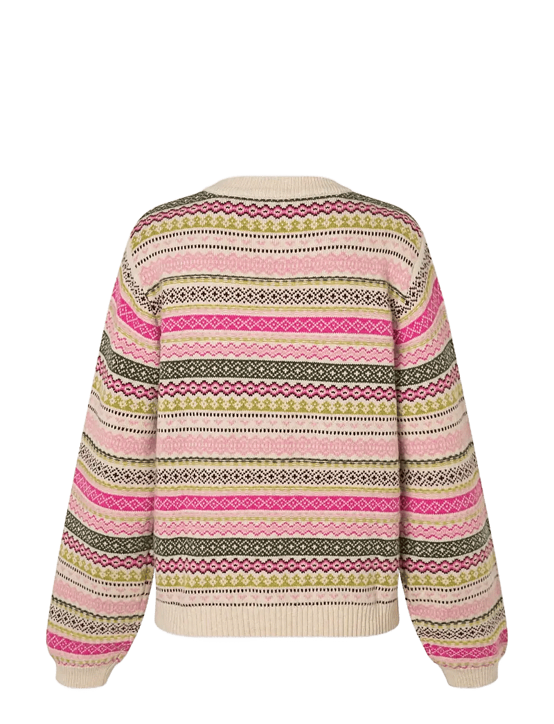 nué notes - Merida Crewneck - striktrøjer - 978 pink multi knit - 1