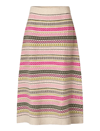 nué notes Sean Filipe Skirt - Stickade kjolar - 978 PINK MULTI KNIT / multi