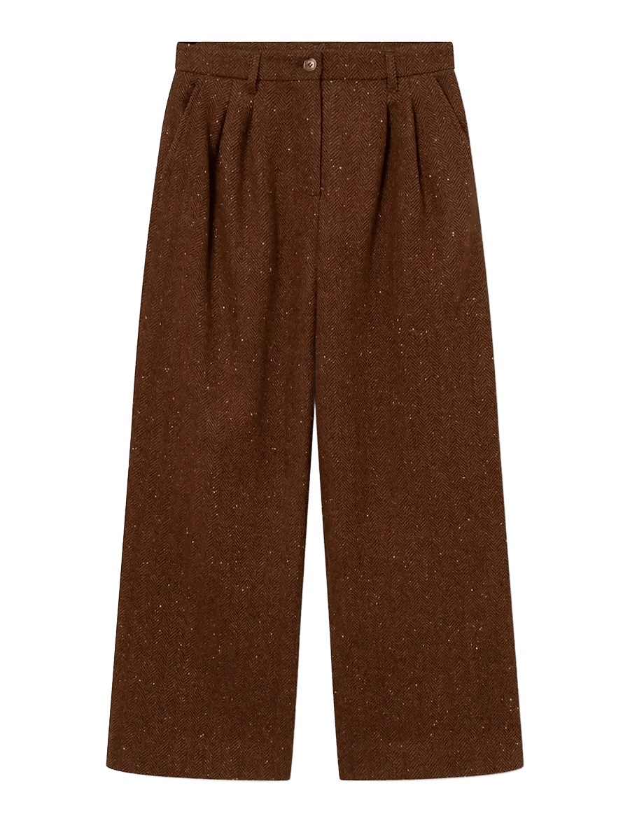 nué notes - Russell Pants - spodnie proste - 758 rust melange - 0