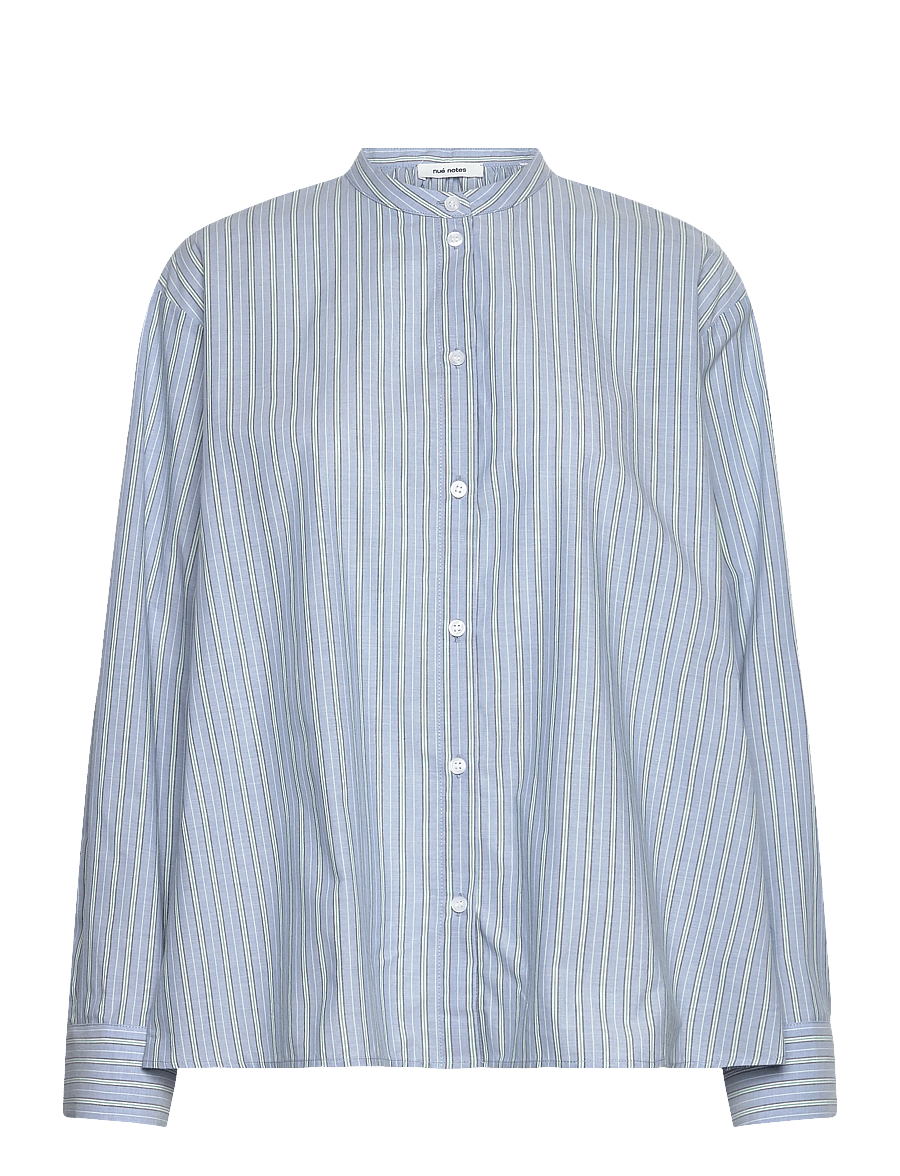 nué notes - Florian Shirt - långärmade skjortor - 480 smoke blue - 0