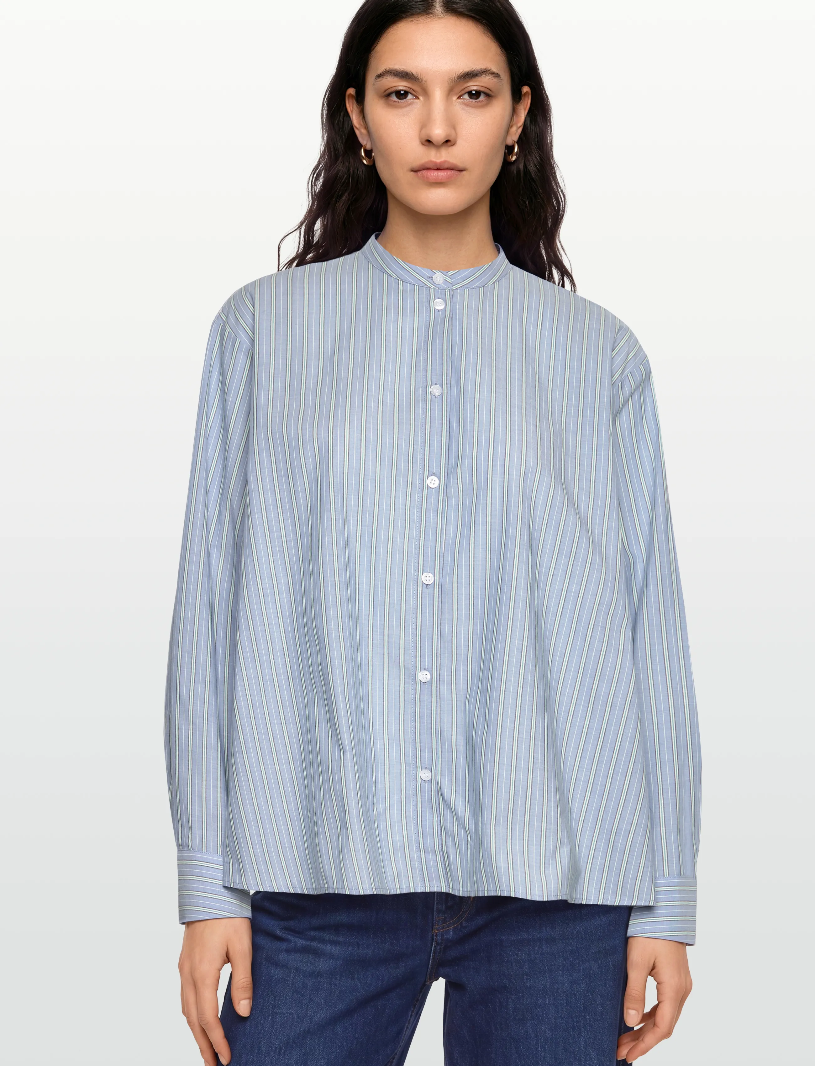 nué notes - Florian Shirt - langärmlige hemden - 480 smoke blue - 3