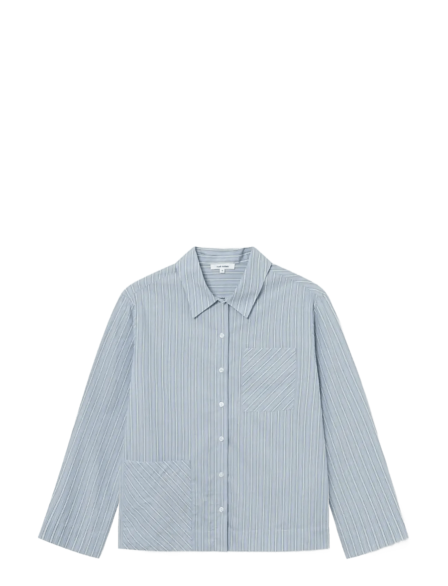 nué notes - Clovis Shirt - langärmlige hemden - 480 smoke blue - 0