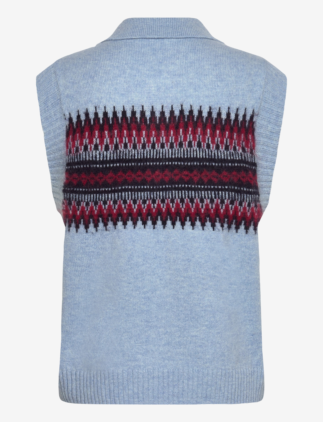 nué notes - Adan Vest - strikveste - 922 icy cherry jacquard - 1