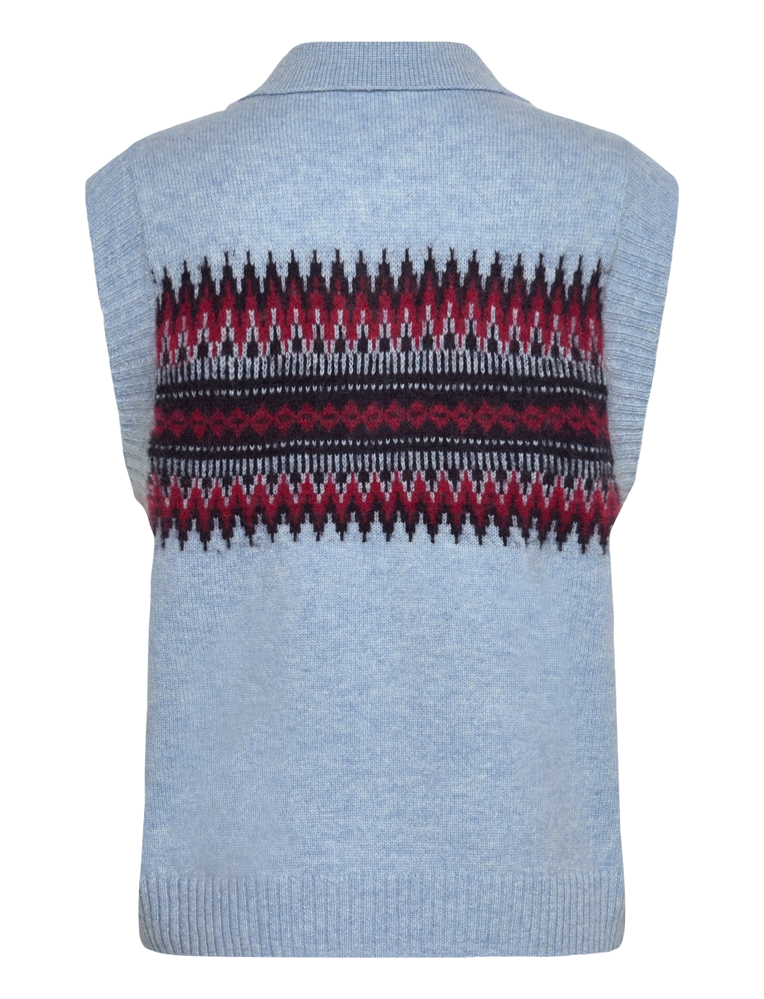 nué notes - Adan Vest - gestrickte westen - 922 icy cherry jacquard - 1