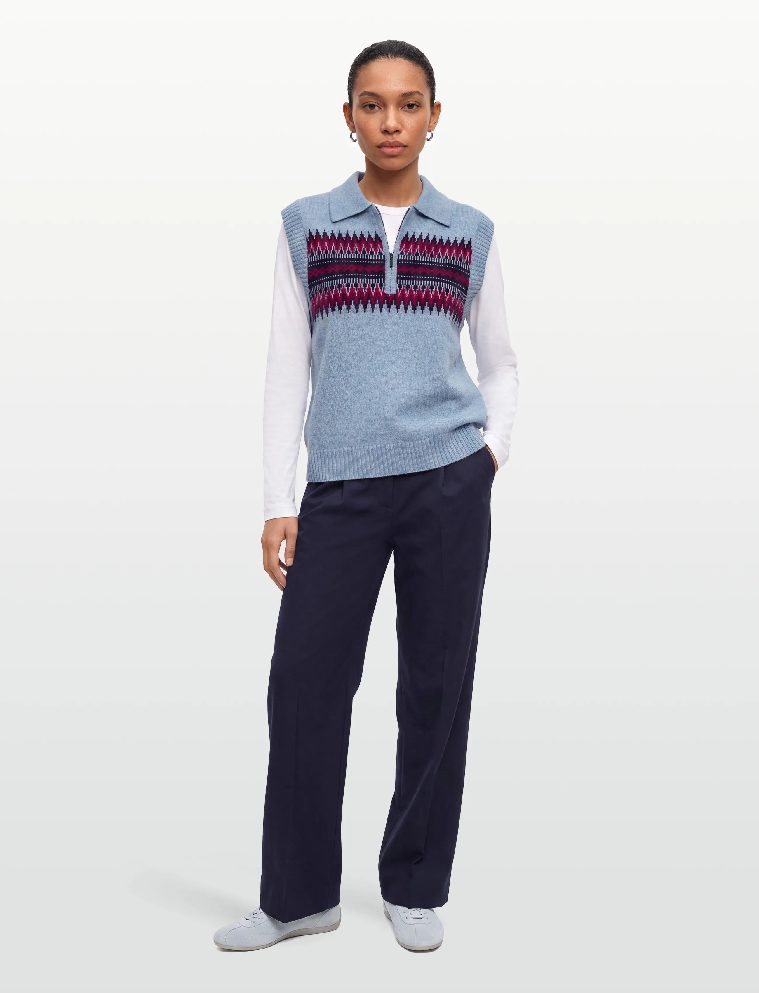 nué notes Adan Vest, M, Westen, Blau - Knitted Frauen