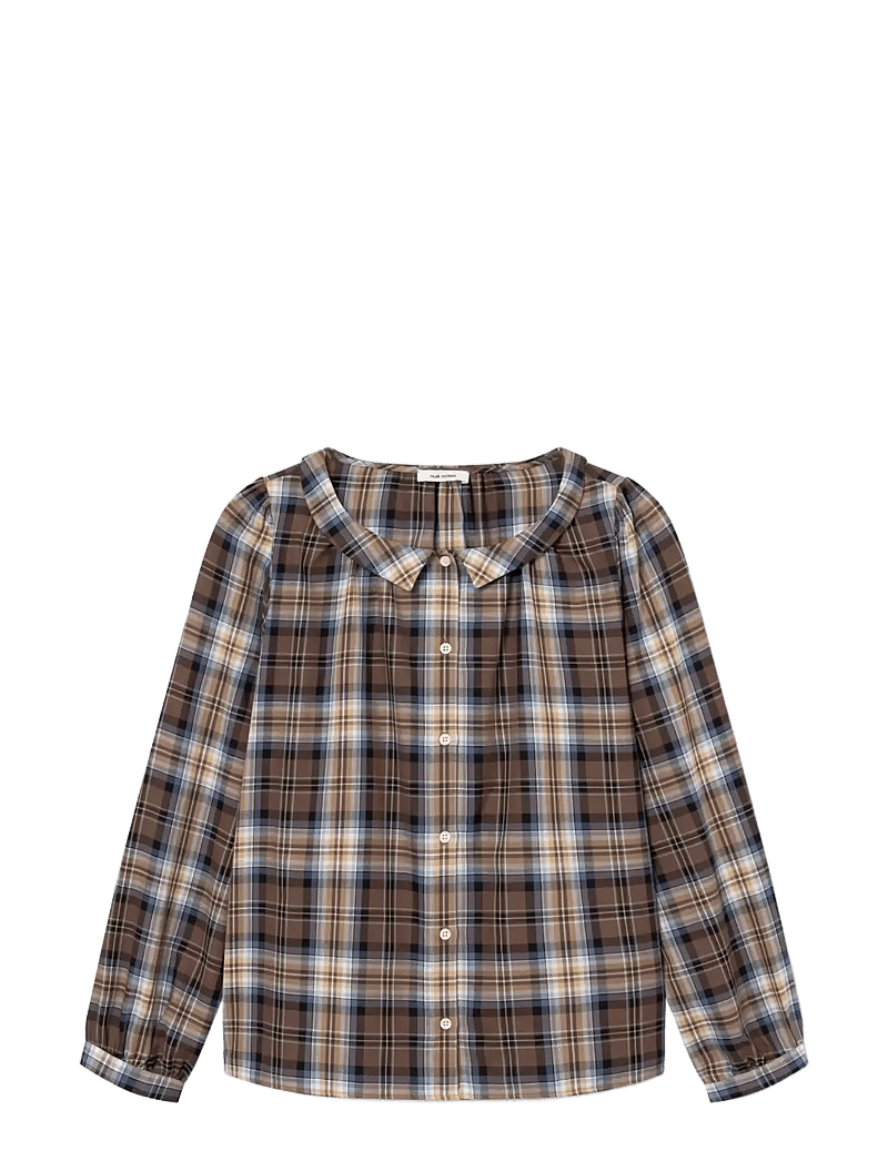 nué notes - Asmara Shirt - långärmade skjortor - 762 camel blue tartan - 0