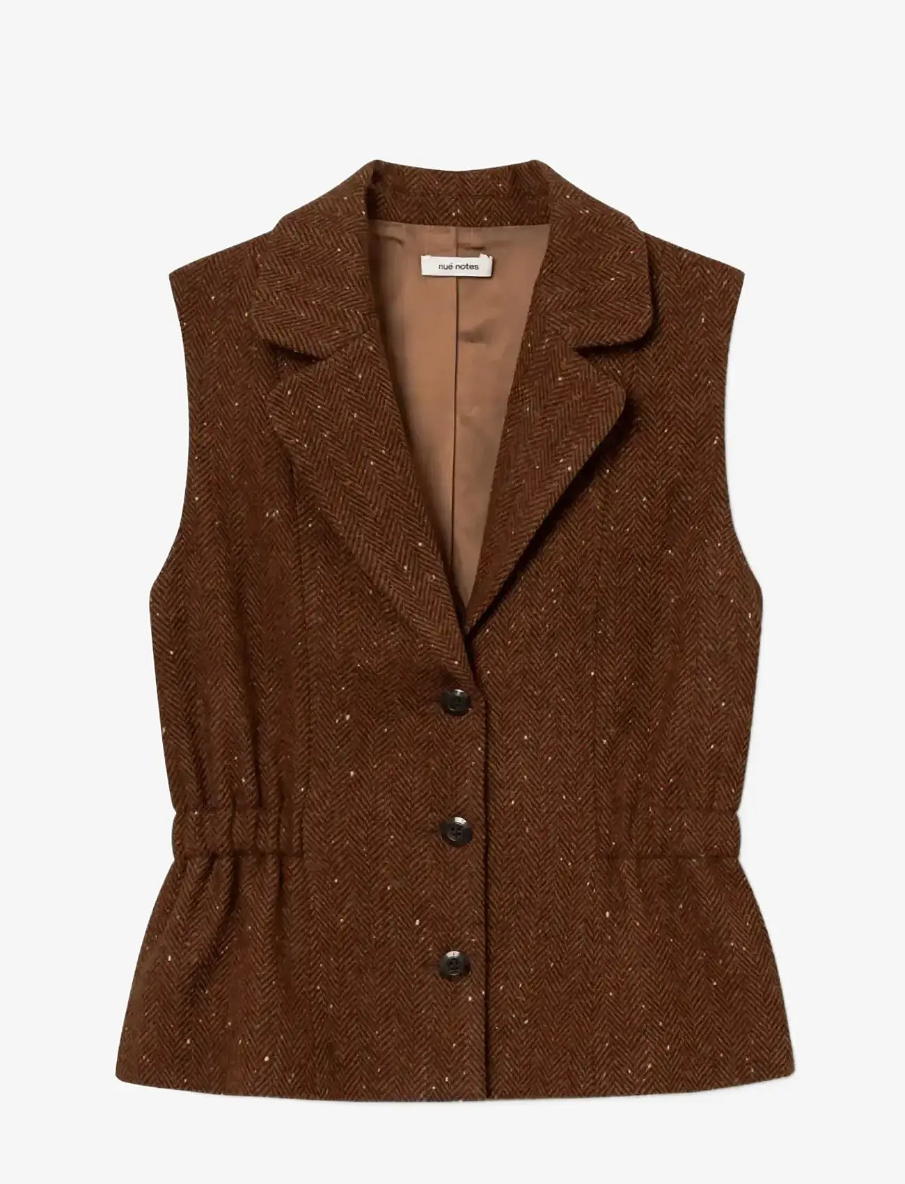 nué notes - Ansel Vest - stickade västar - 758 rust melange - 0