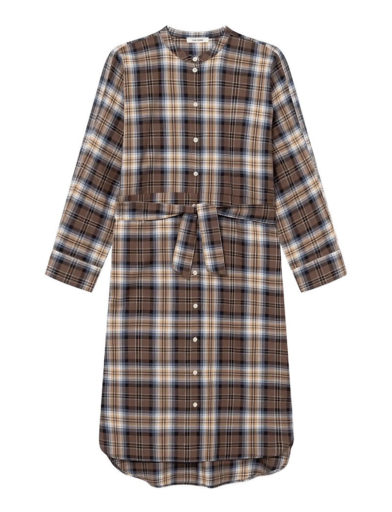 nué notes - Jakar Dress - skjortekjoler - 762 camel blue tartan - 0
