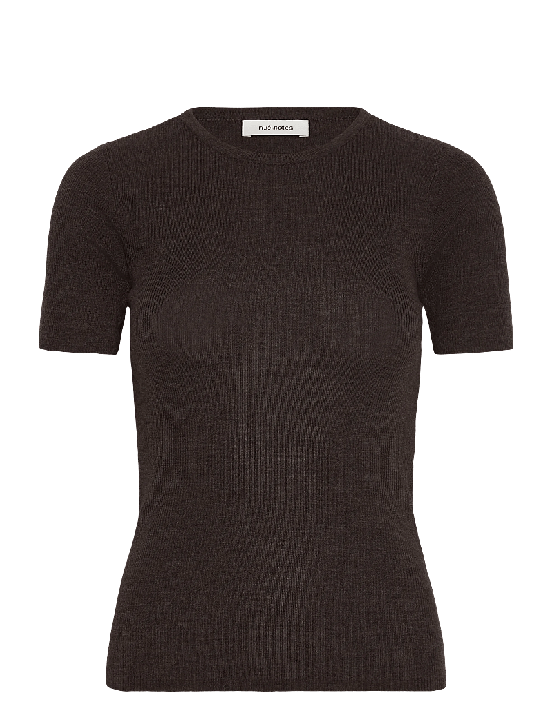 nué notes - Chico Crewneck - t-shirts - 759 dark brown melange - 0