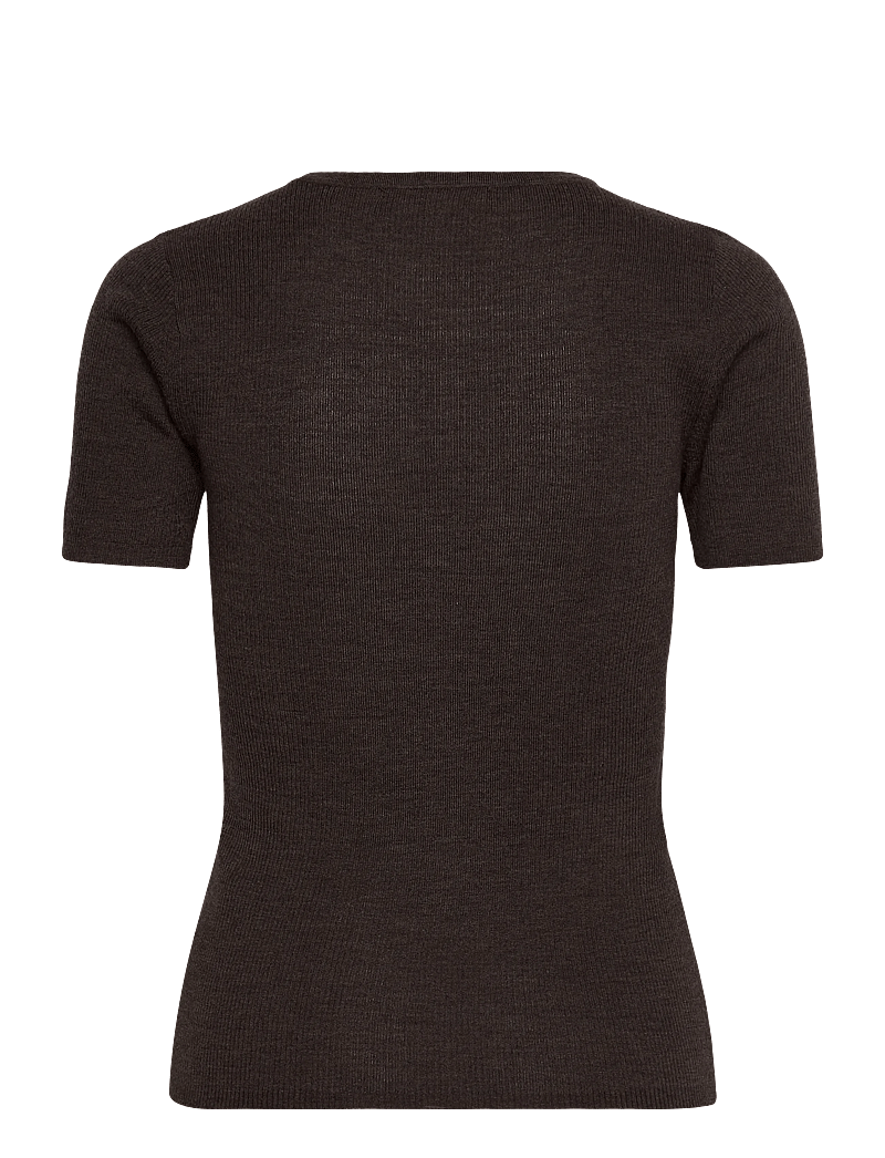nué notes - Chico Crewneck - t-shirts - 759 dark brown melange - 1