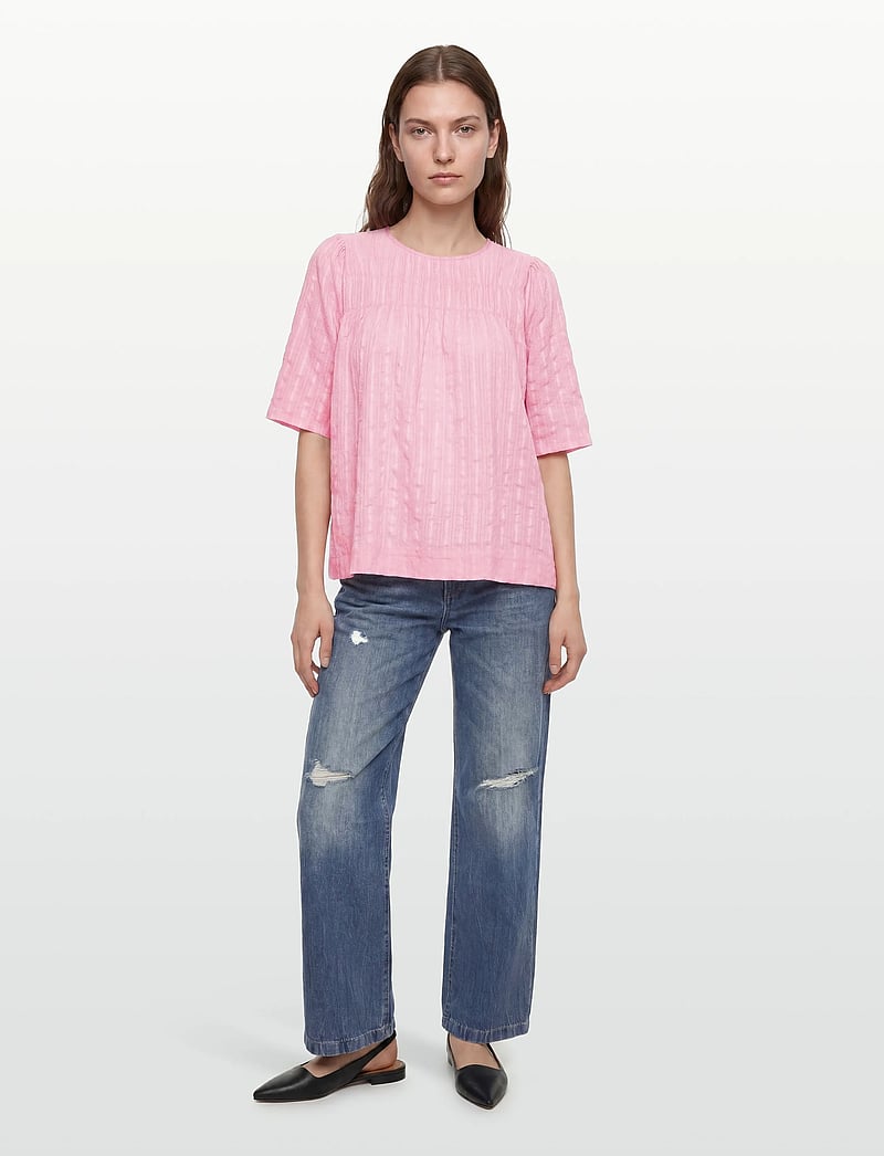 nué notes - Atticus Blouse - kortærmede bluser - 311 candy pink - 0