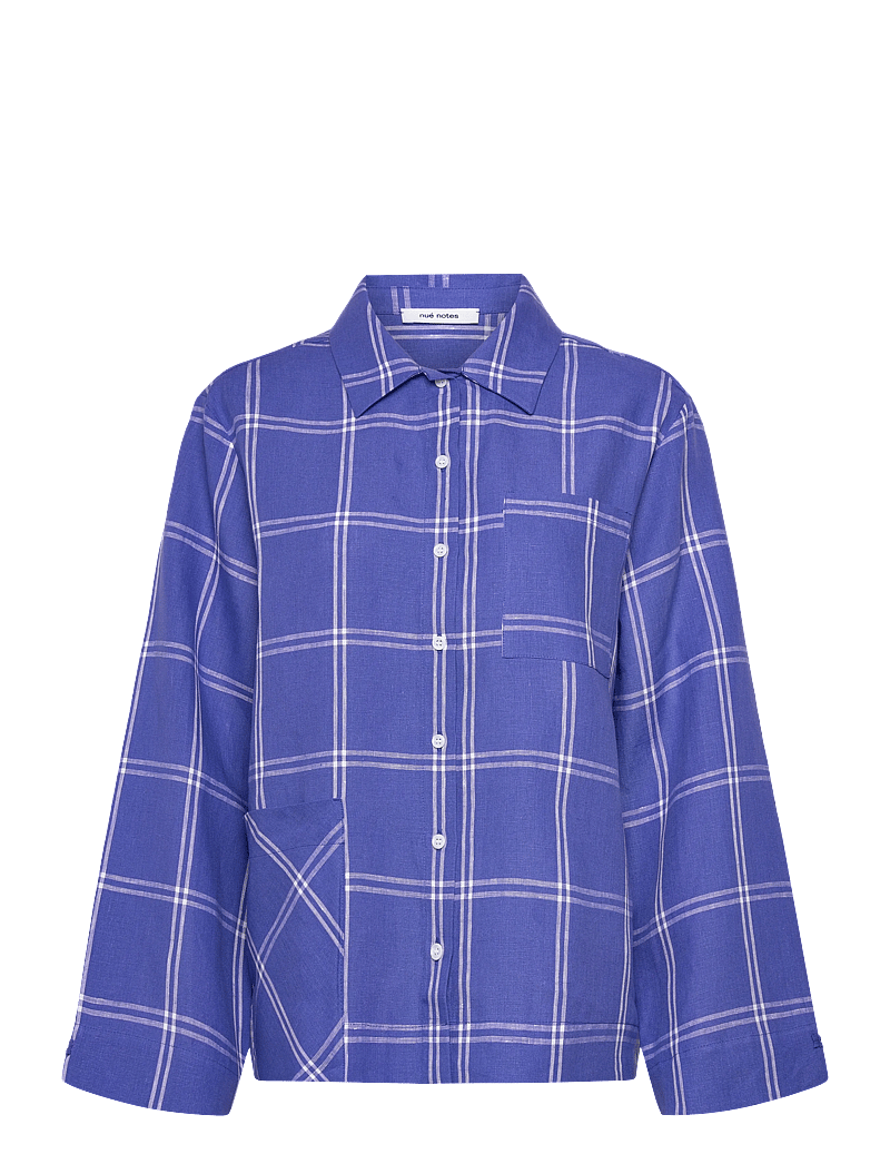 nué notes - Clovis Shirt - linased särgid - 567 baja blue - 1