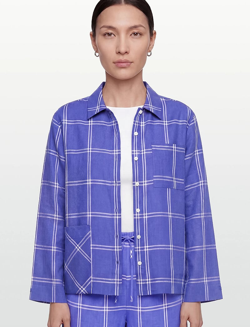 nué notes - Clovis Shirt - linased särgid - 567 baja blue - 3