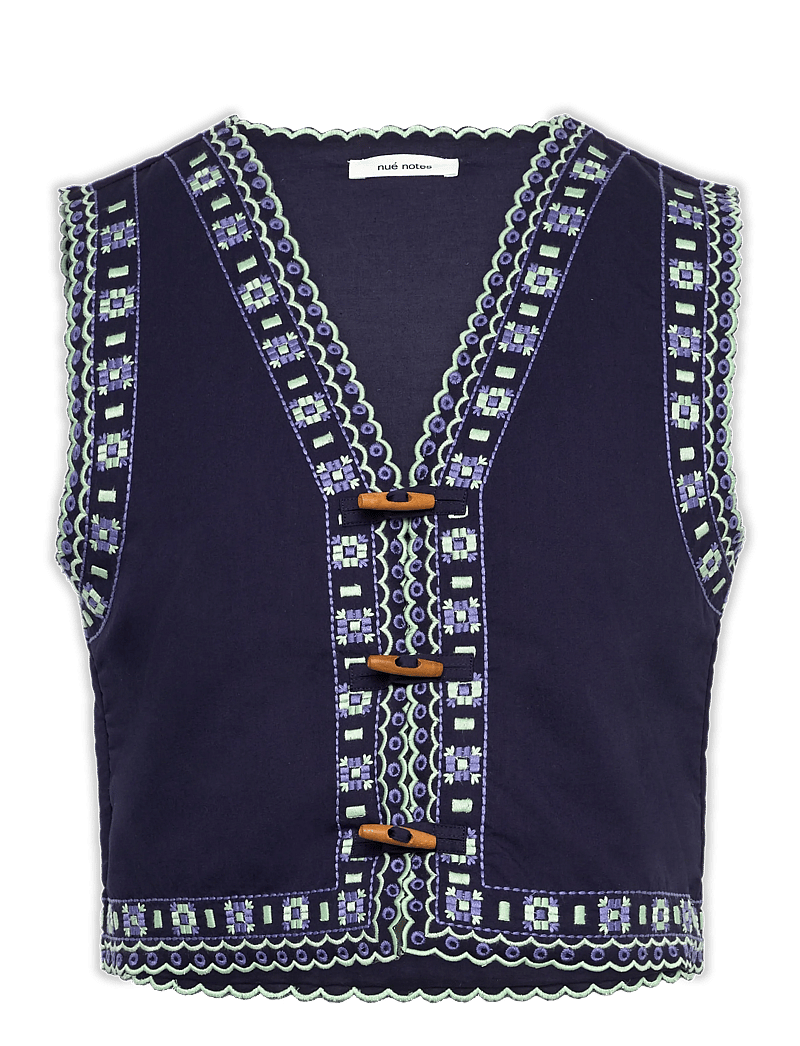 nué notes - Araya Vest - strikveste - 499 navy - 1