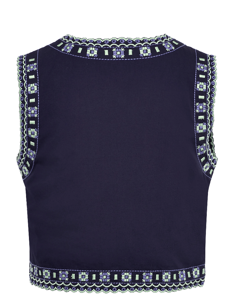 nué notes - Araya Vest - strikveste - 499 navy - 2