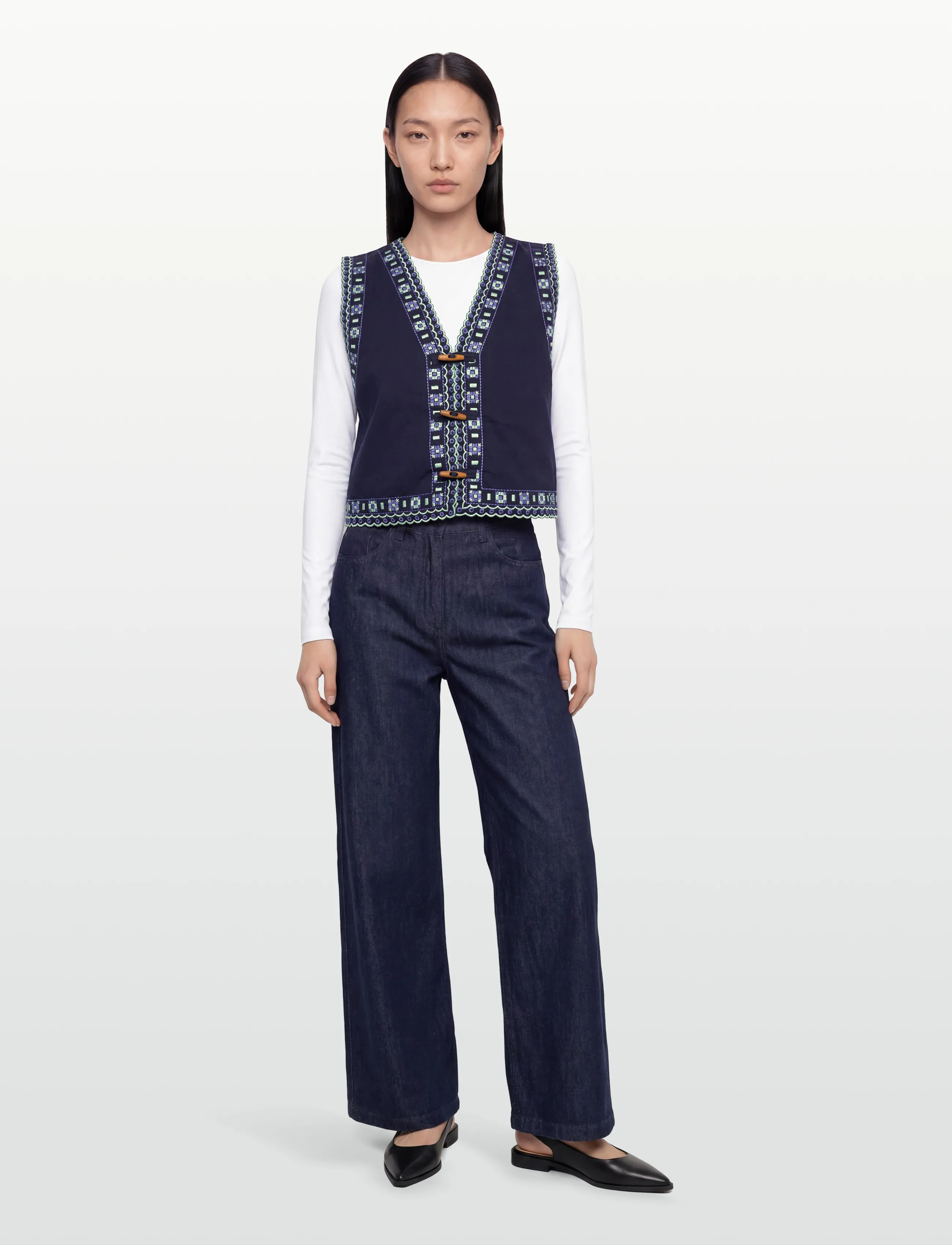 nué notes Araya Vest, 34, Navy, Veste > Strikkede Veste, Dame