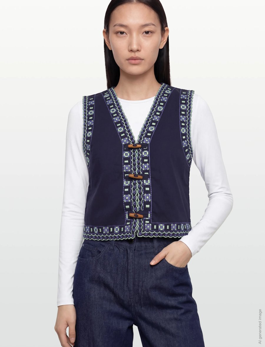 nué notes - Araya Vest - kootud vestid - 499 navy - 3