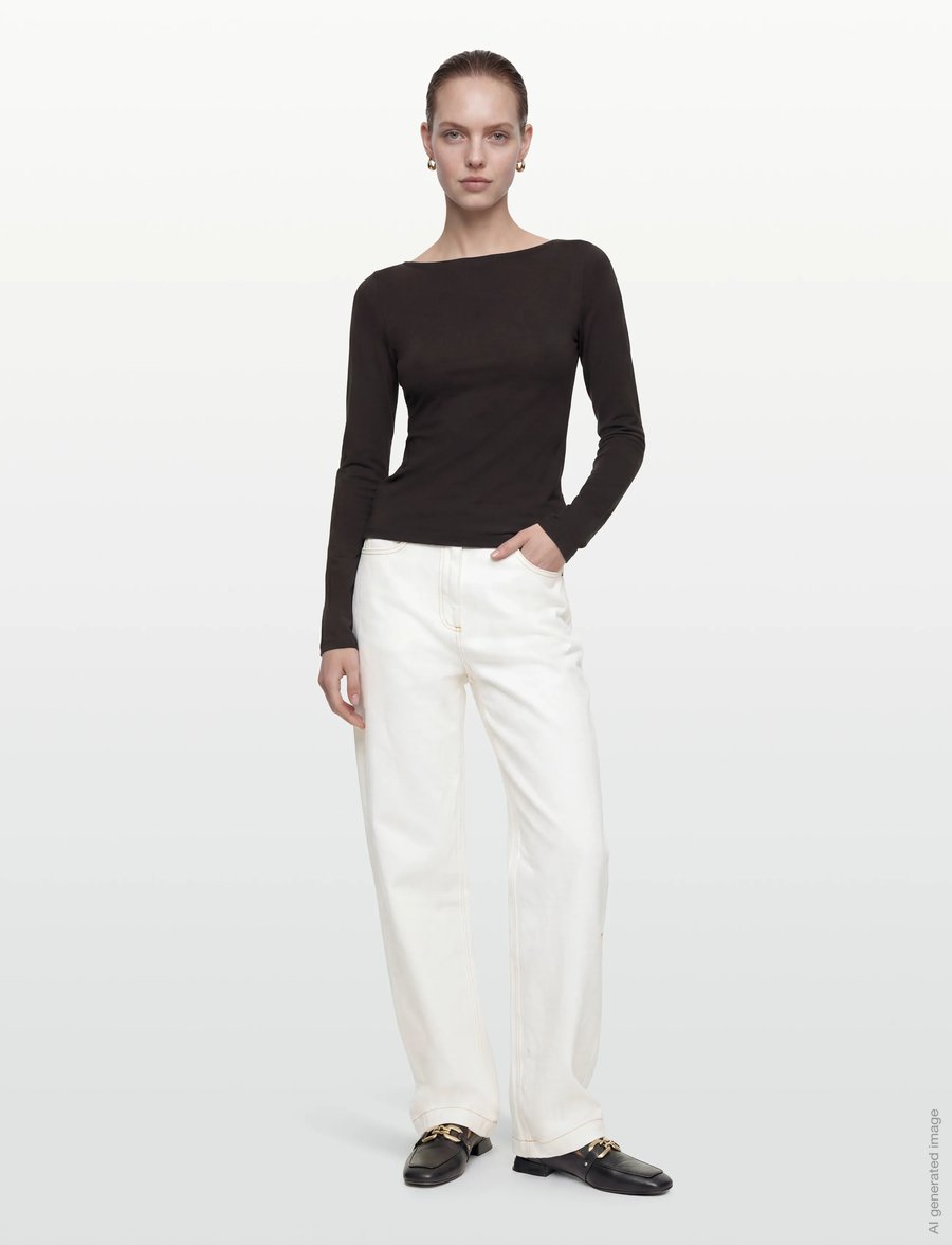 nué notes - Sofia Pants - jeans barrel - 070 undyed - 0