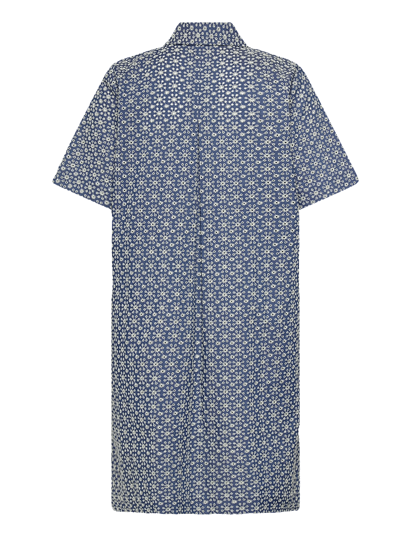 nué notes - Florence Dress - hemdkleider - 565 white flower denim - 2