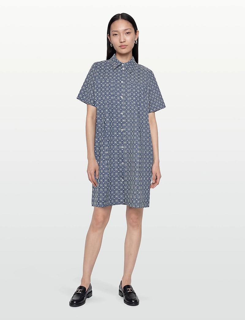 nué notes - Florence Dress - hemdkleider - 565 white flower denim - 0