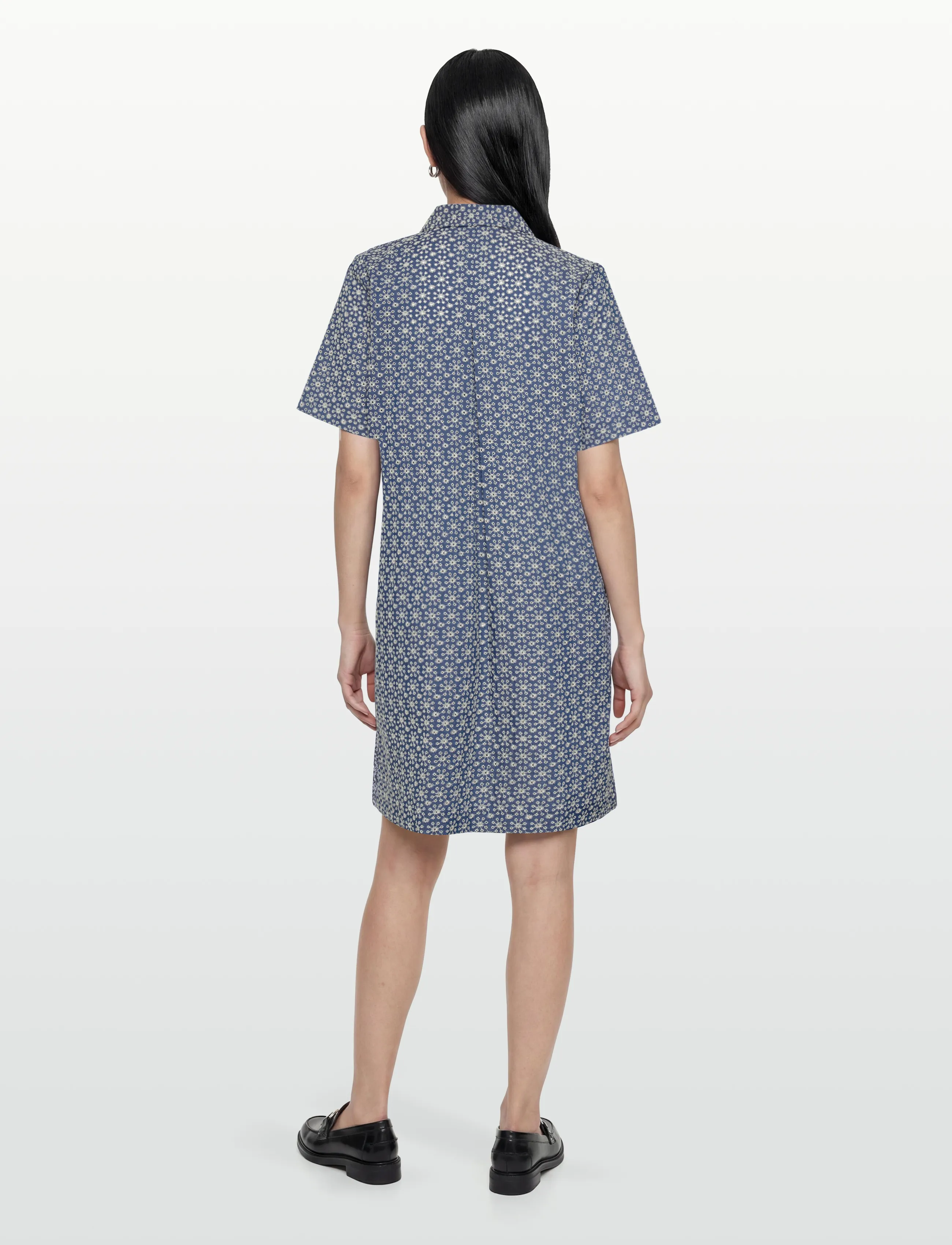 nué notes - Florence Dress - skjortklänningar - 565 white flower denim - 4