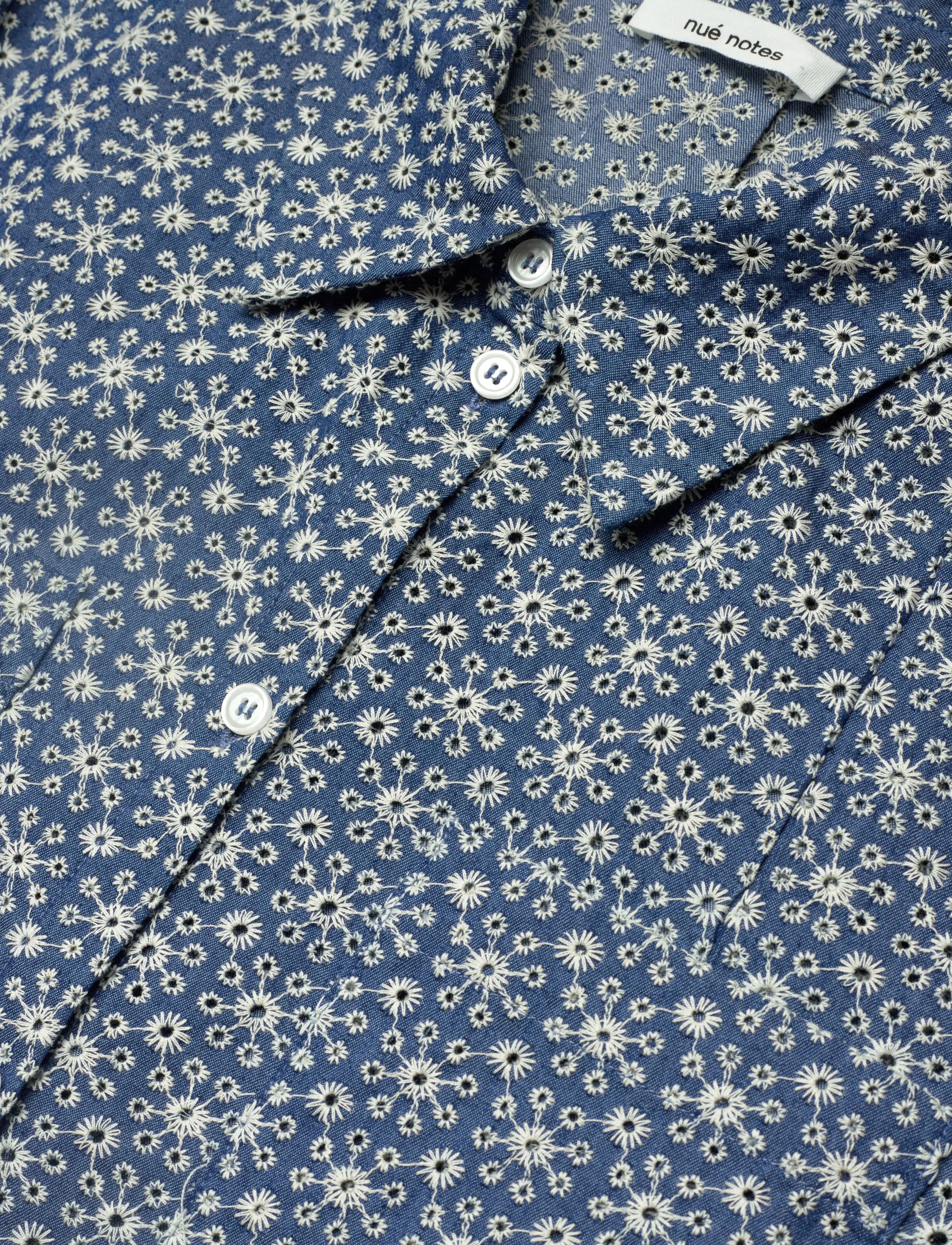 nué notes - Florence Dress - skjortklänningar - 565 white flower denim - 5