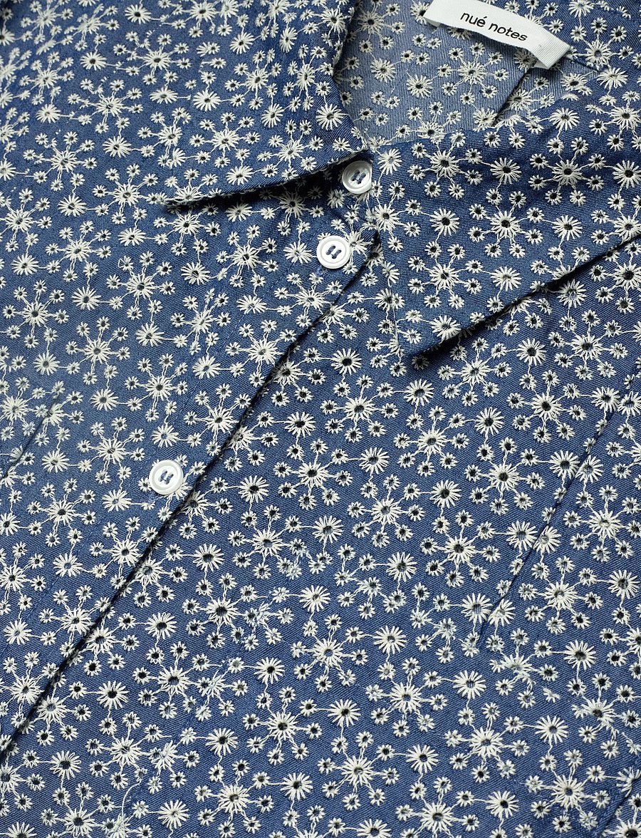nué notes - Florence Dress - skjortklänningar - 565 white flower denim - 5