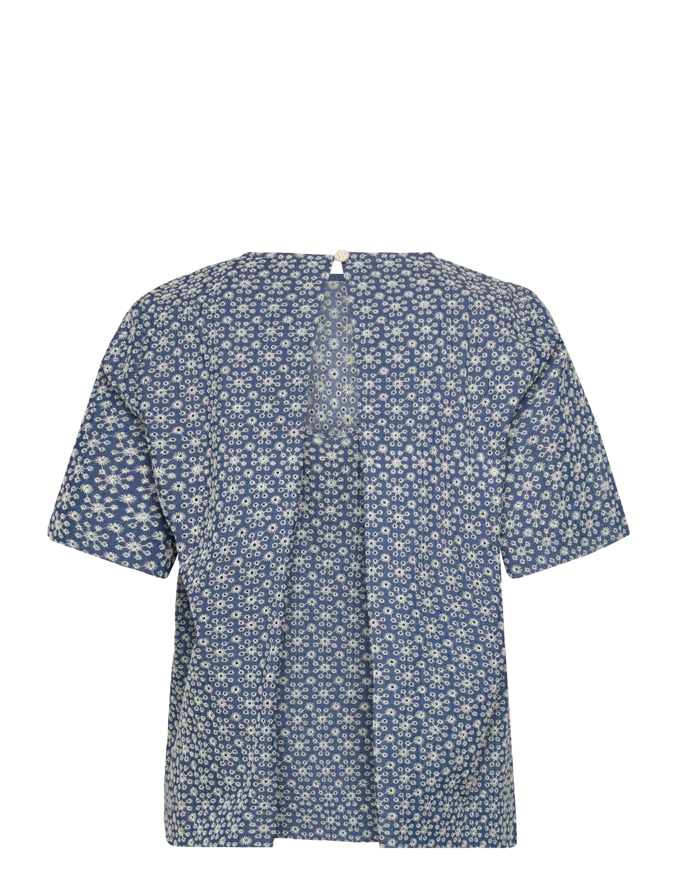 nué notes - Montgomery Blouse - stutterma blússur - 565 white flower denim - 2