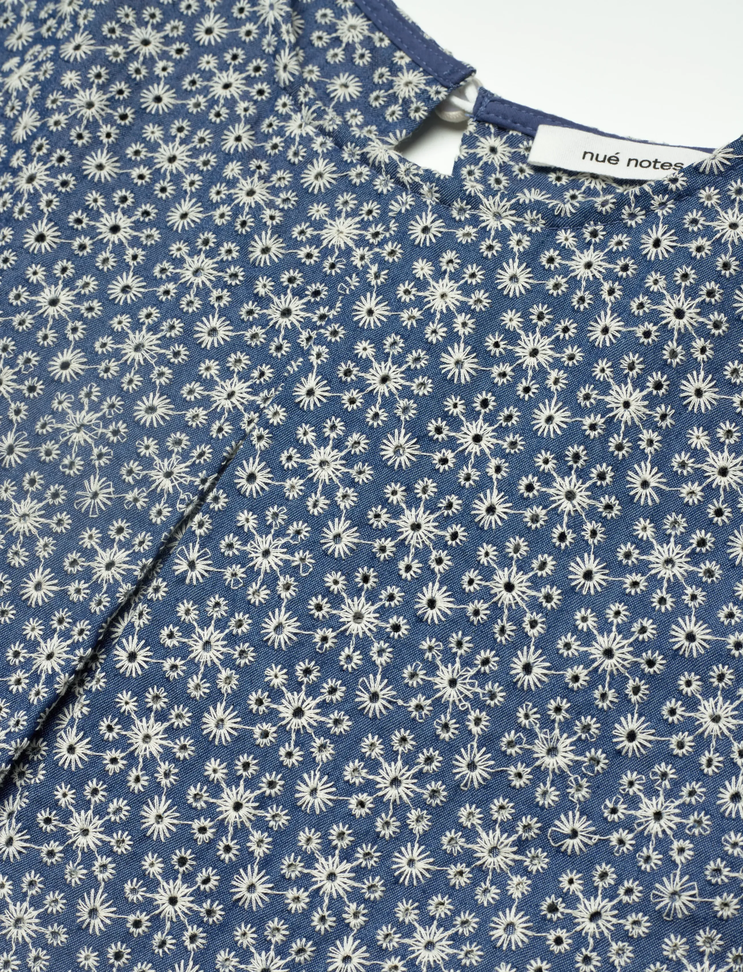 nué notes - Montgomery Blouse - stutterma blússur - 565 white flower denim - 5