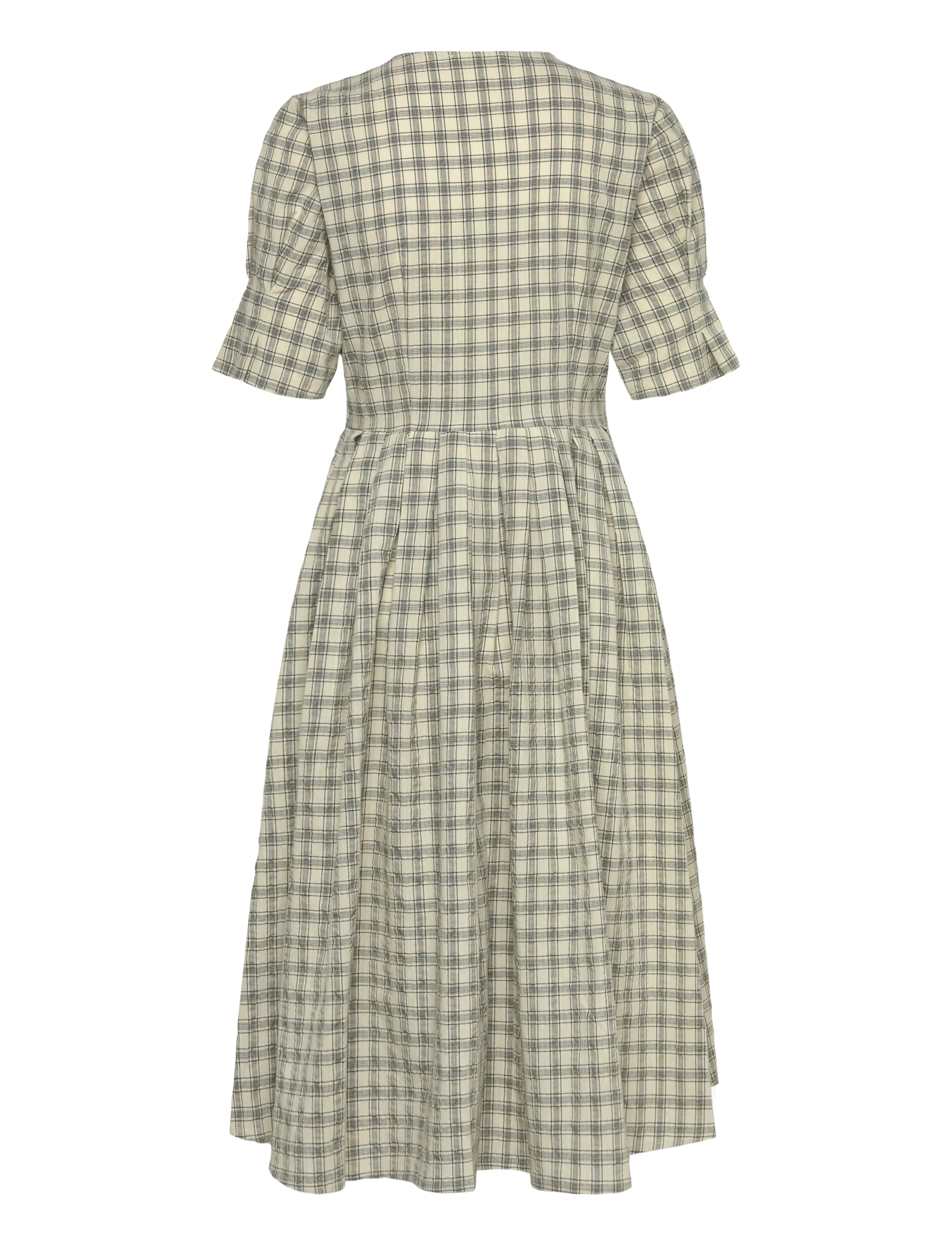 nué notes - Savannah Dress - shirt dresses - 918 parchment check - 2