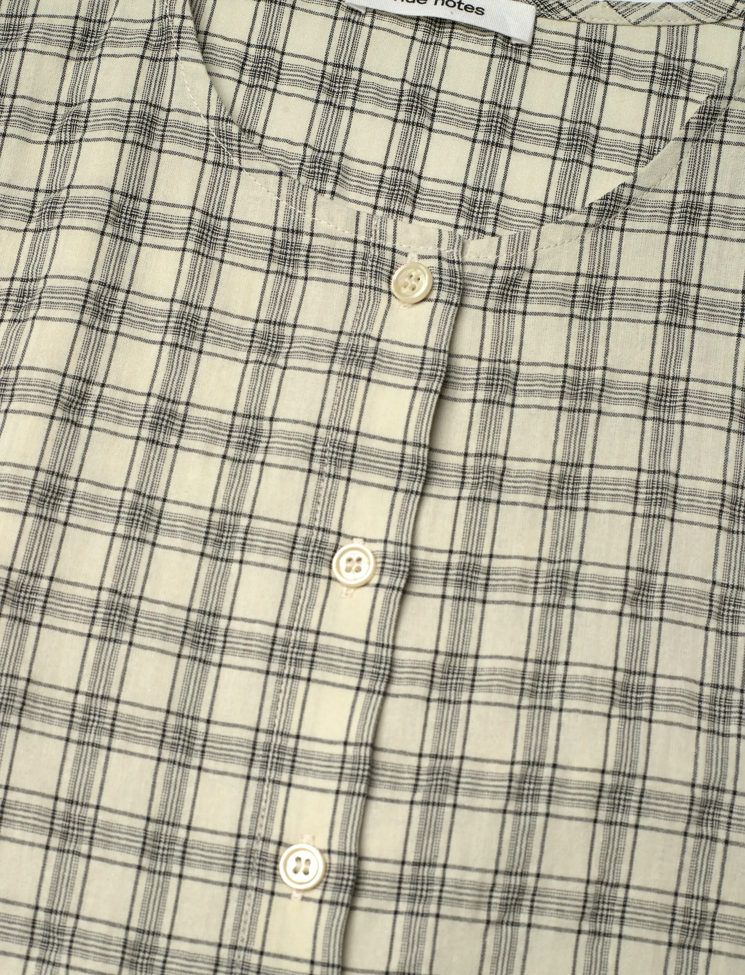 nué notes - Savannah Dress - shirt dresses - 918 parchment check - 5