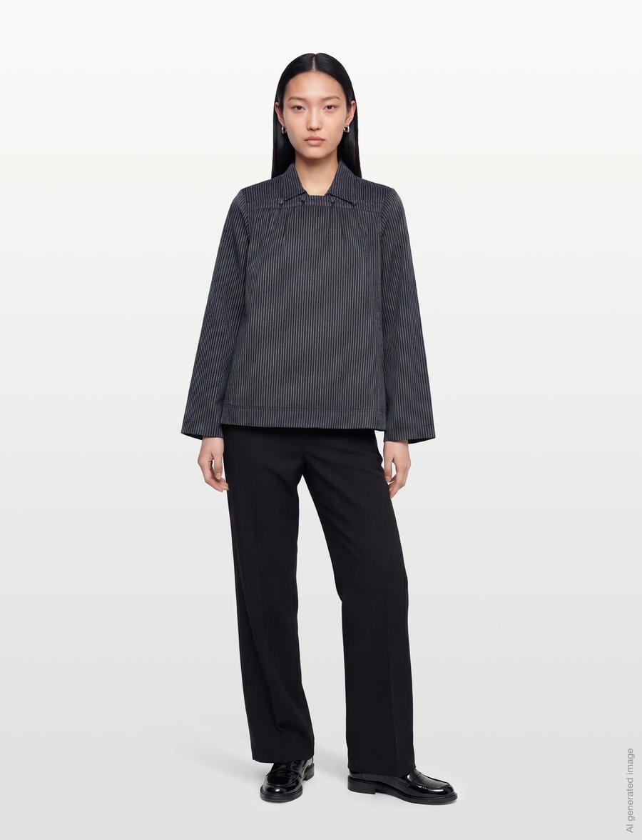 nué notes - Barinas Blouse - langärmelige blusen - 499 navy - 0